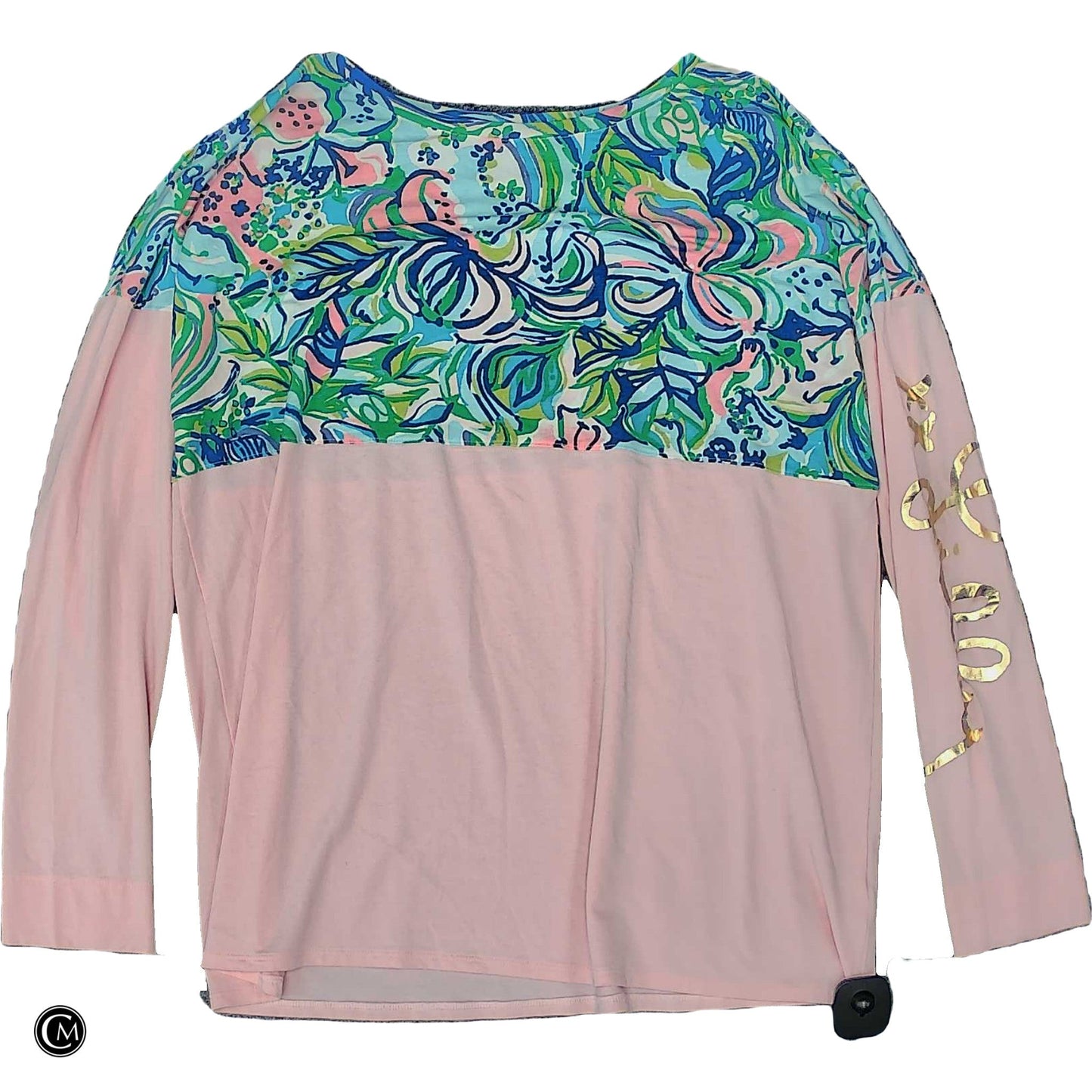Top Ls Designer By Lilly Pulitzer In Blue & Pink, Size: L