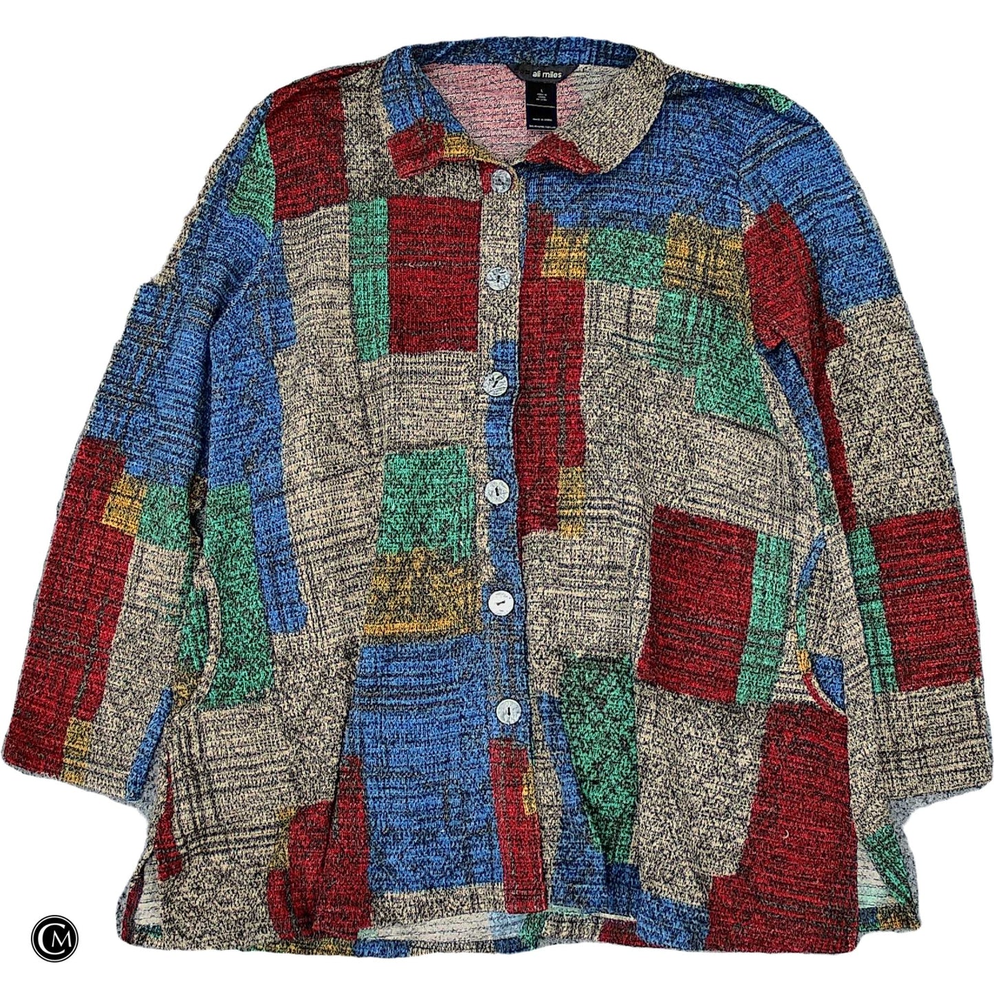 Sweater Cardigan By Ali Miles In Multi, Size: L