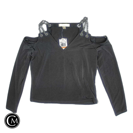 Blouse Ls By Michael By Michael Kors In Black & Silver, Size: S image 1