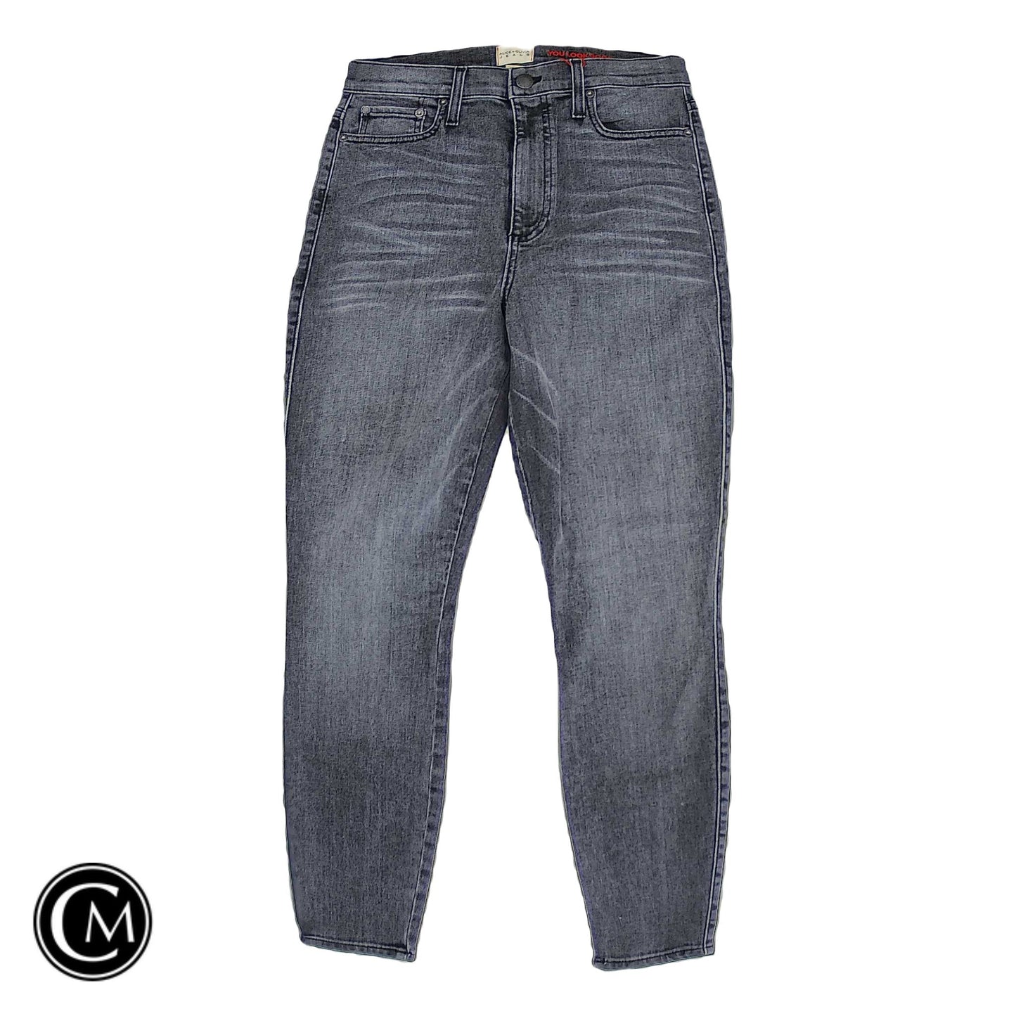 Jeans Designer By Alice + Olivia In Grey Denim, Size: 8
