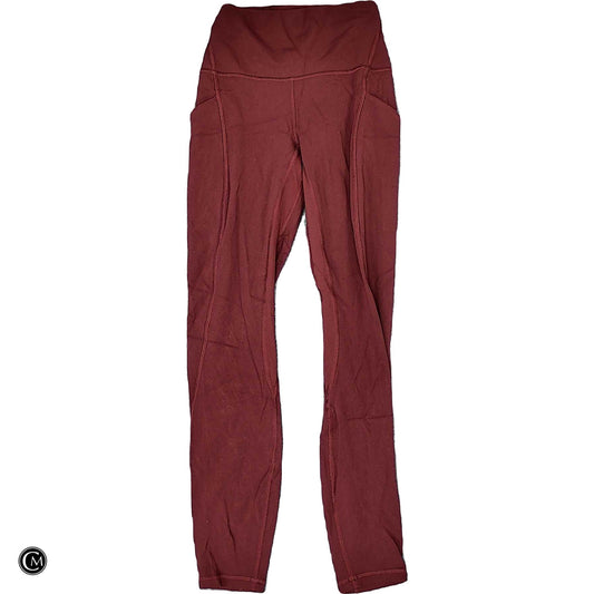 Athletic Leggings By Lululemon In Maroon, Size: Xs