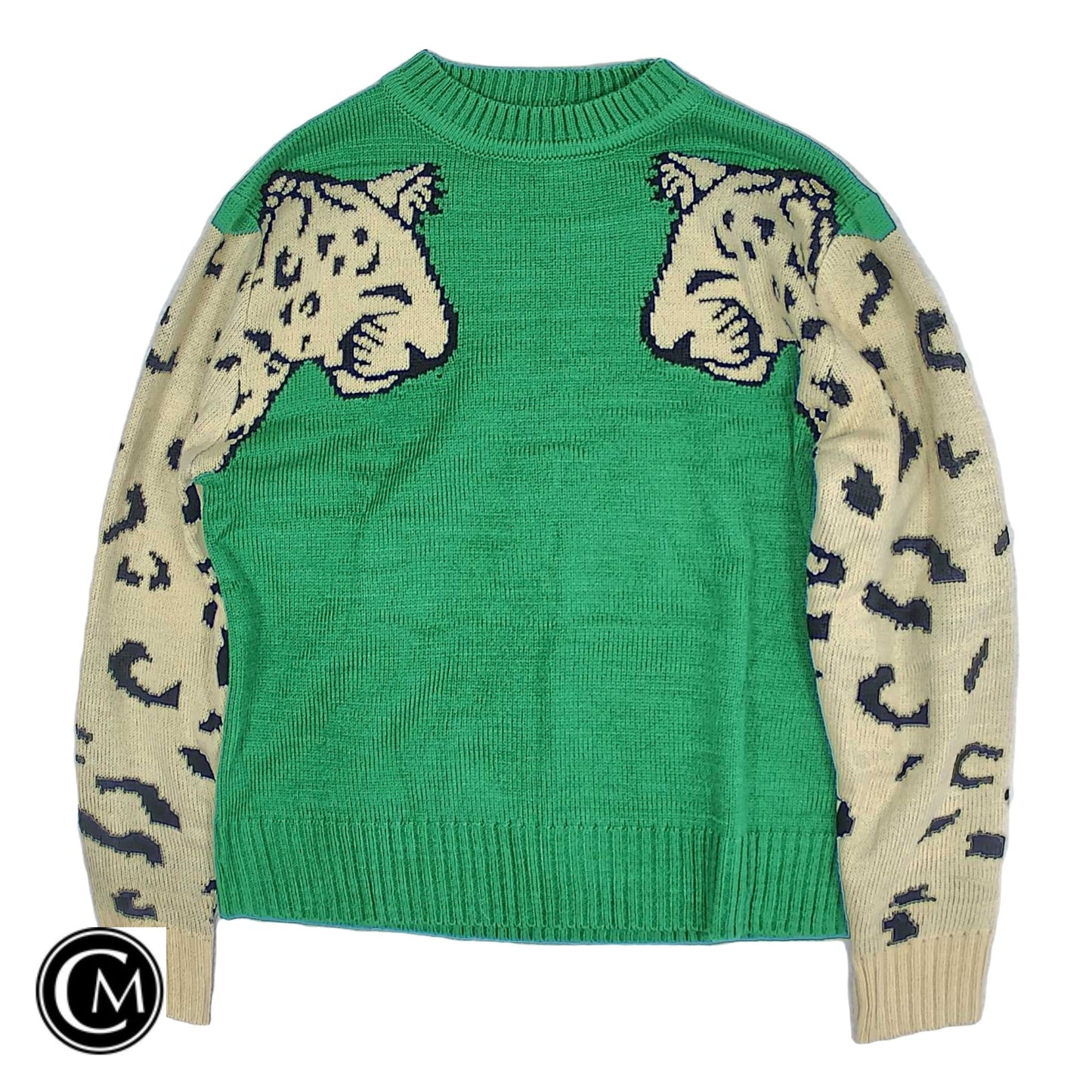 Sweater By Clothes Mentor In Green & Tan, Size: L image 1