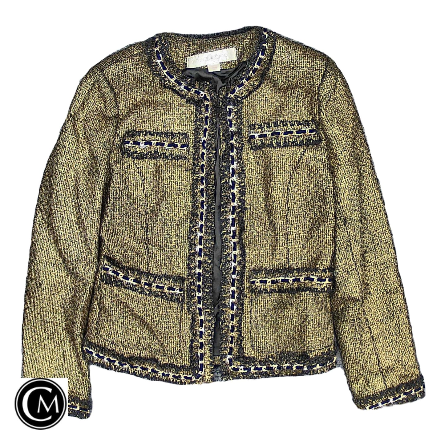 Blazer By Boston Proper In Black & Gold, Size: 6