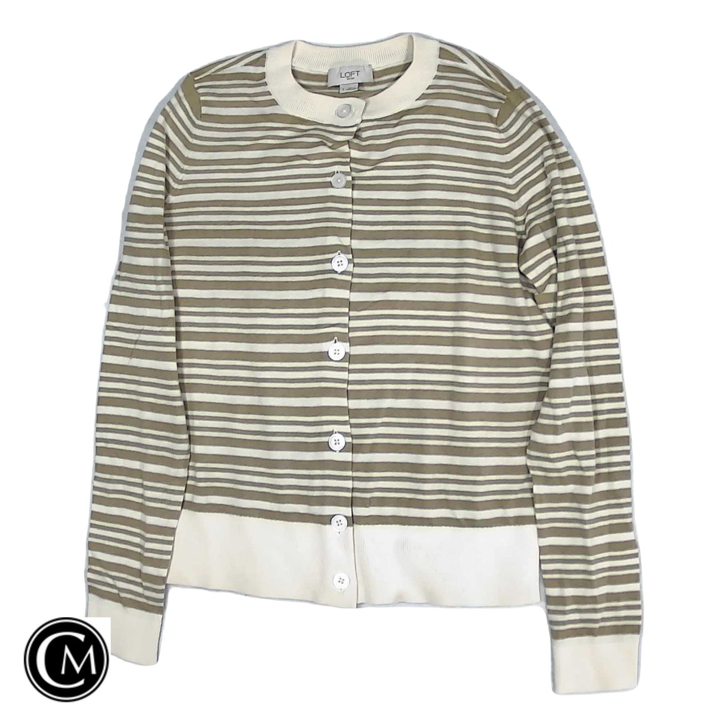 Cardigan By Loft In Cream & Tan, Size: S