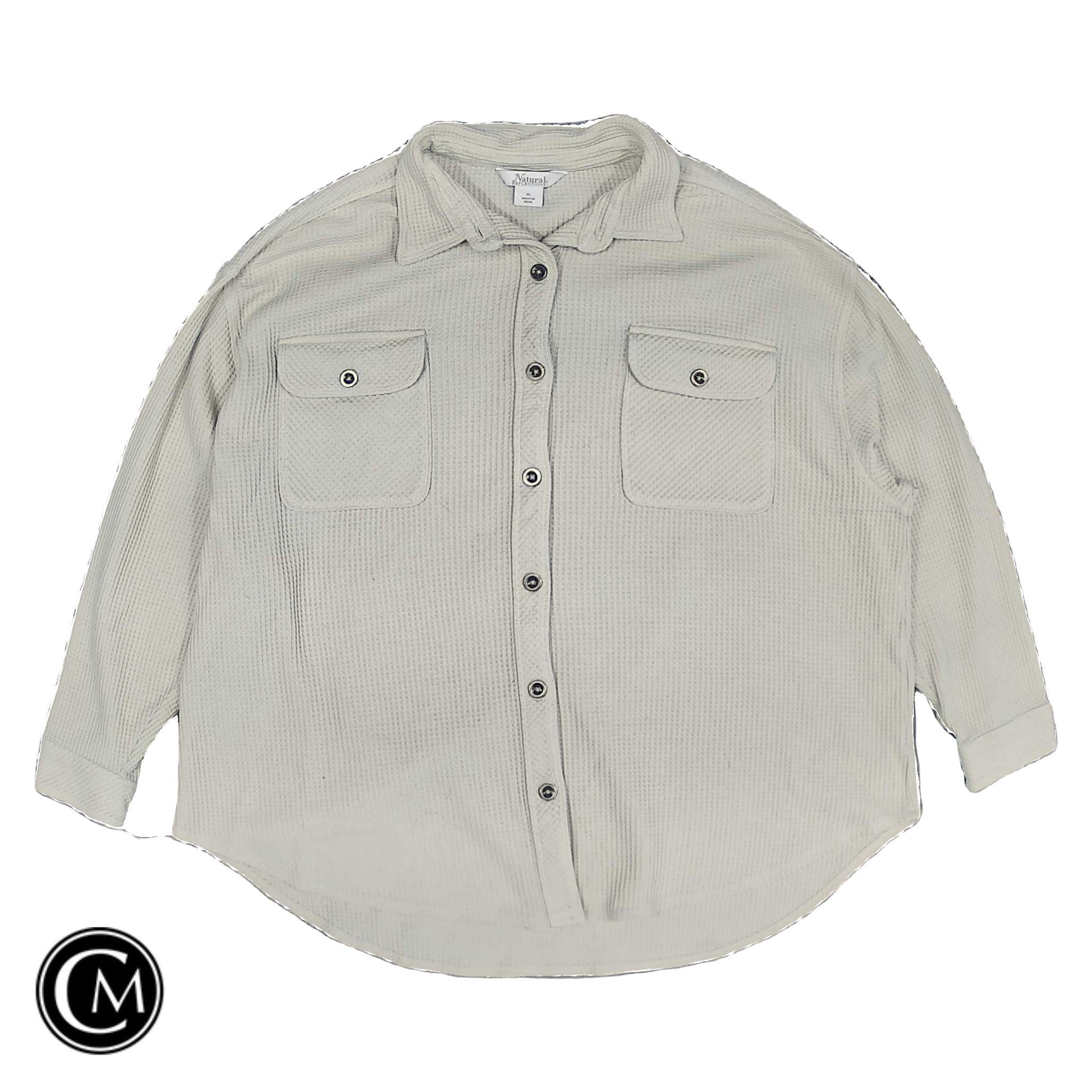 Jacket Shirt By Natural Reflections In Beige, Size: Xl image 1