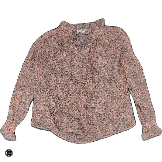Blouse Ls By Loft In Floral Print, Size: M