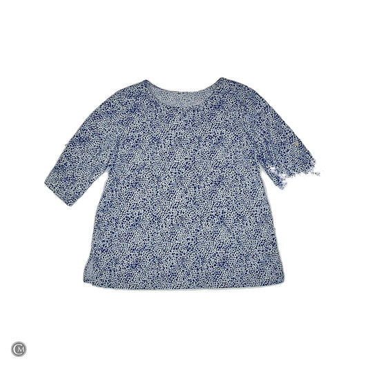 Top 3/4 Sleeve By Ruby Rd In Blue & White, Size: M