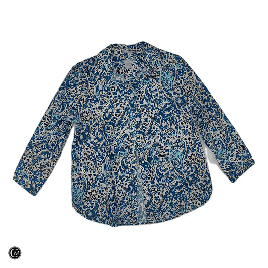 Top Ls By Chicos In Blue & White, Size: M