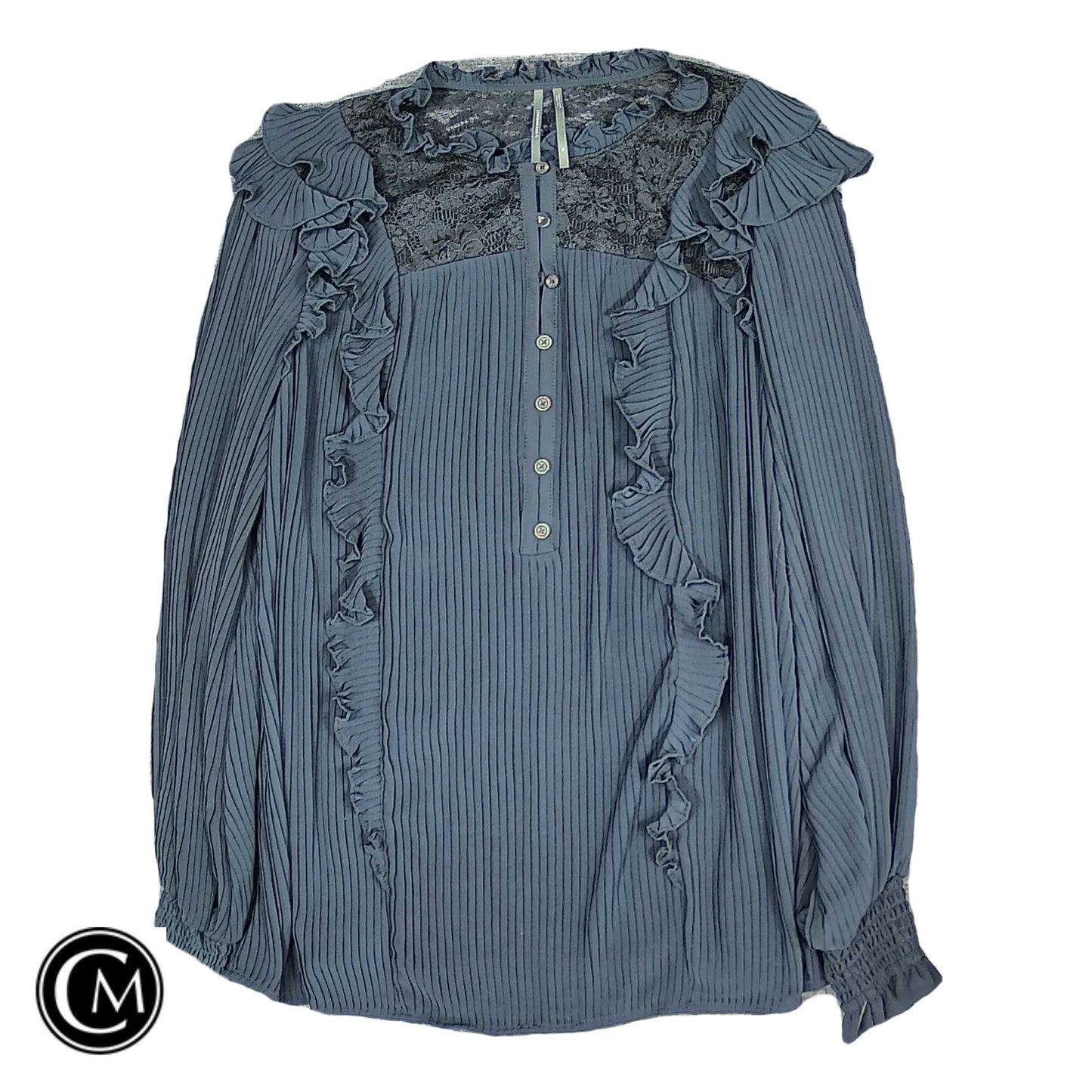 Blouse Ls By Anthropologie In Navy, Size: Xs