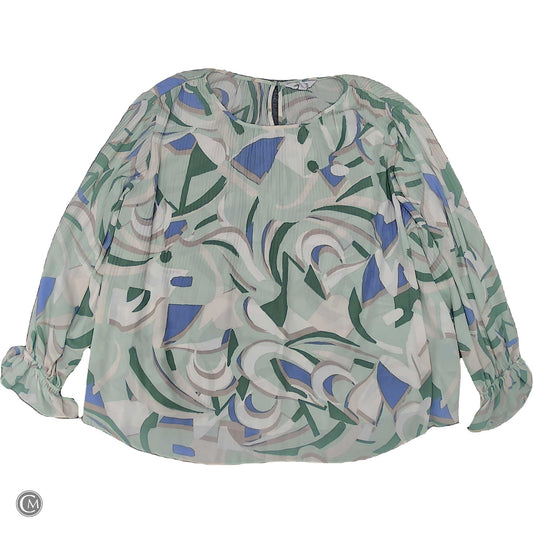 Blouse Ls By Nine West In Blue & Green, Size: 2x