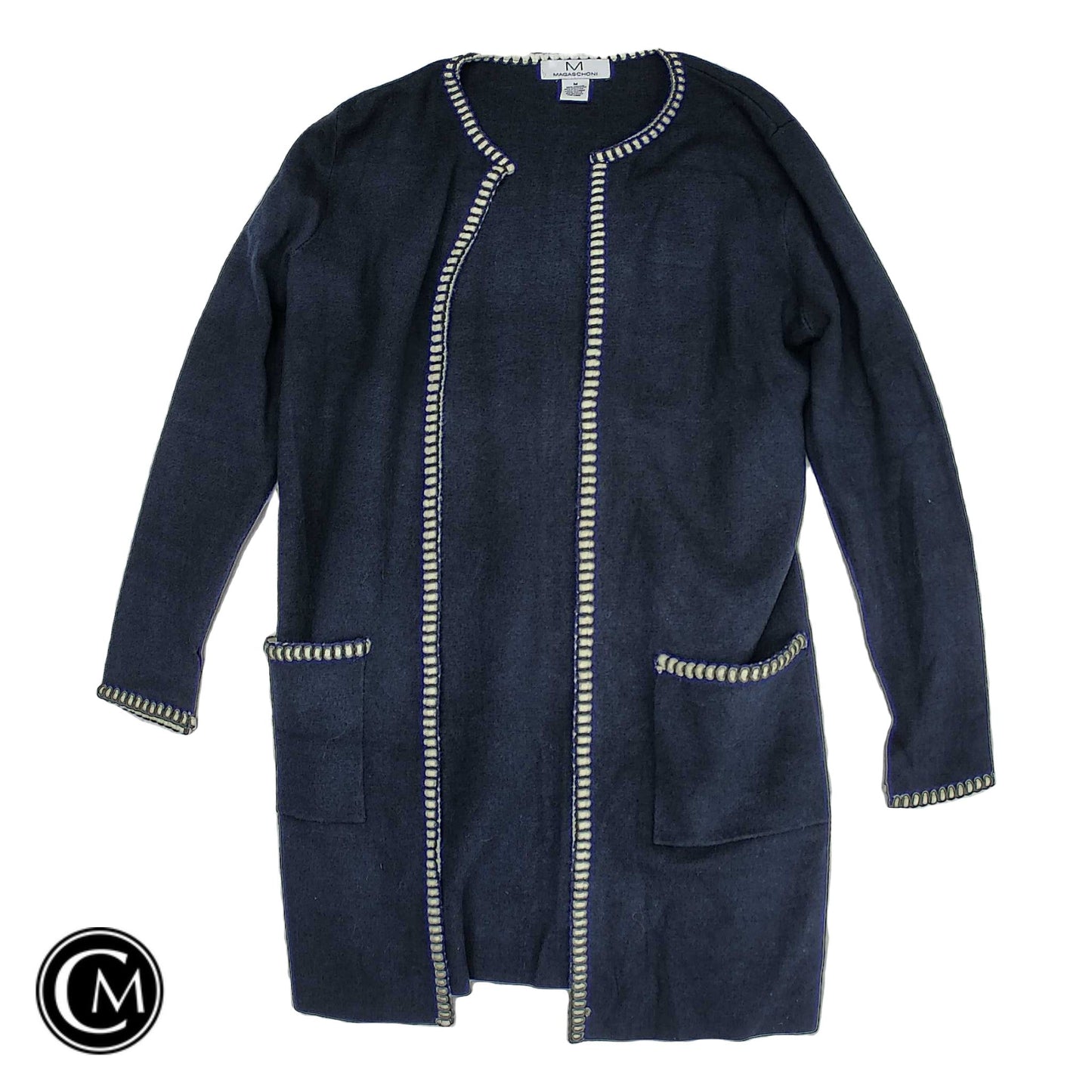 Sweater Cardigan By Magaschoni In Navy, Size: M