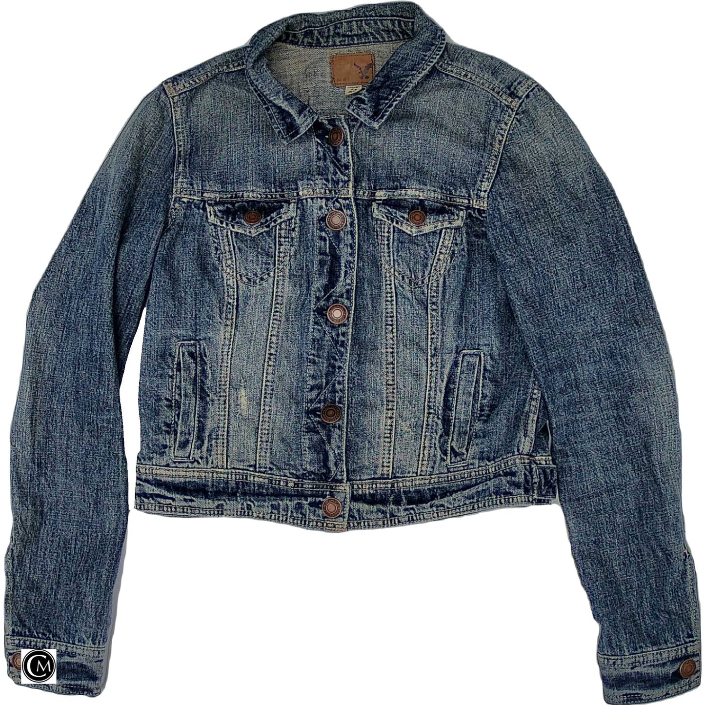 Jacket Denim By American Eagle In Blue Denim, Size: M