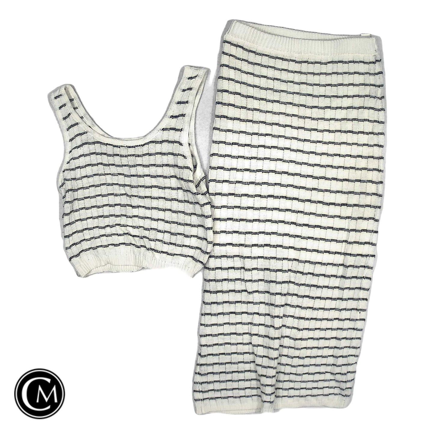 Skirt Set 2pc By Freshman In Black & White, Size: Xs