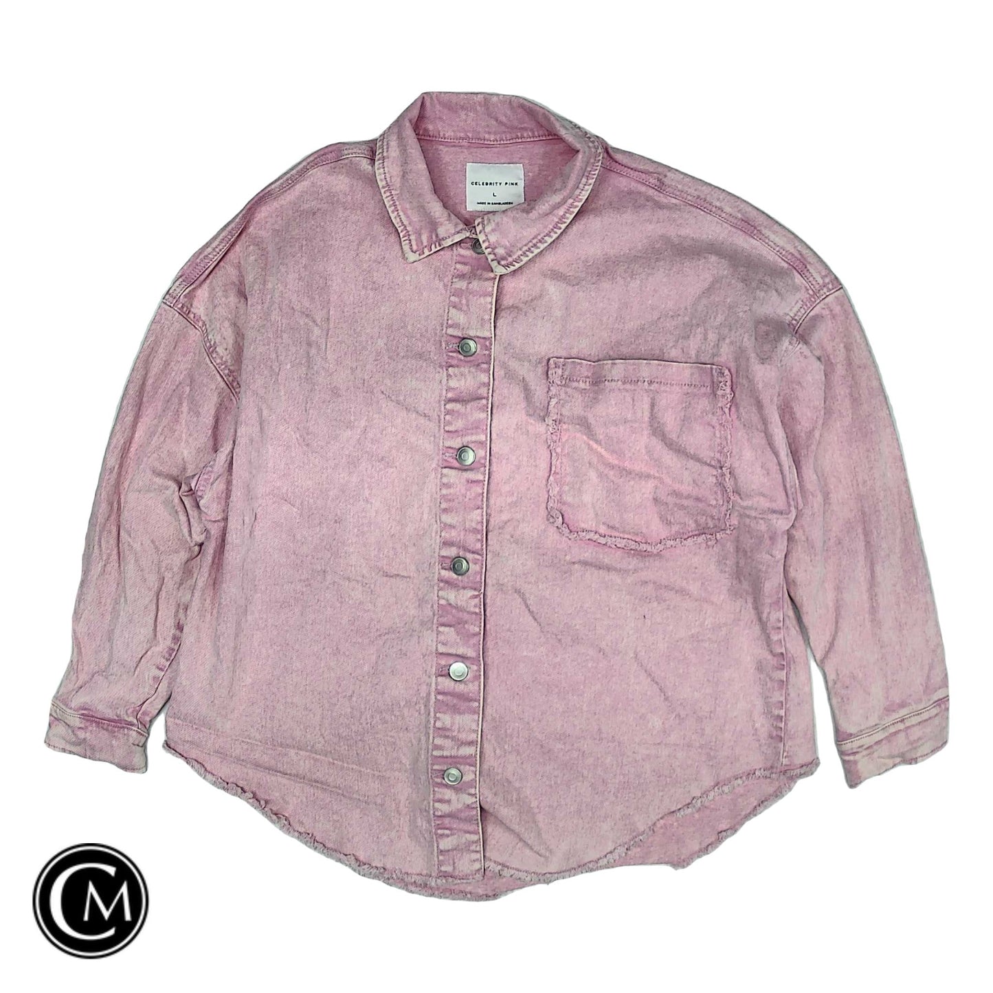 Jacket Denim By Celebrity Pink In Pink Denim, Size: L