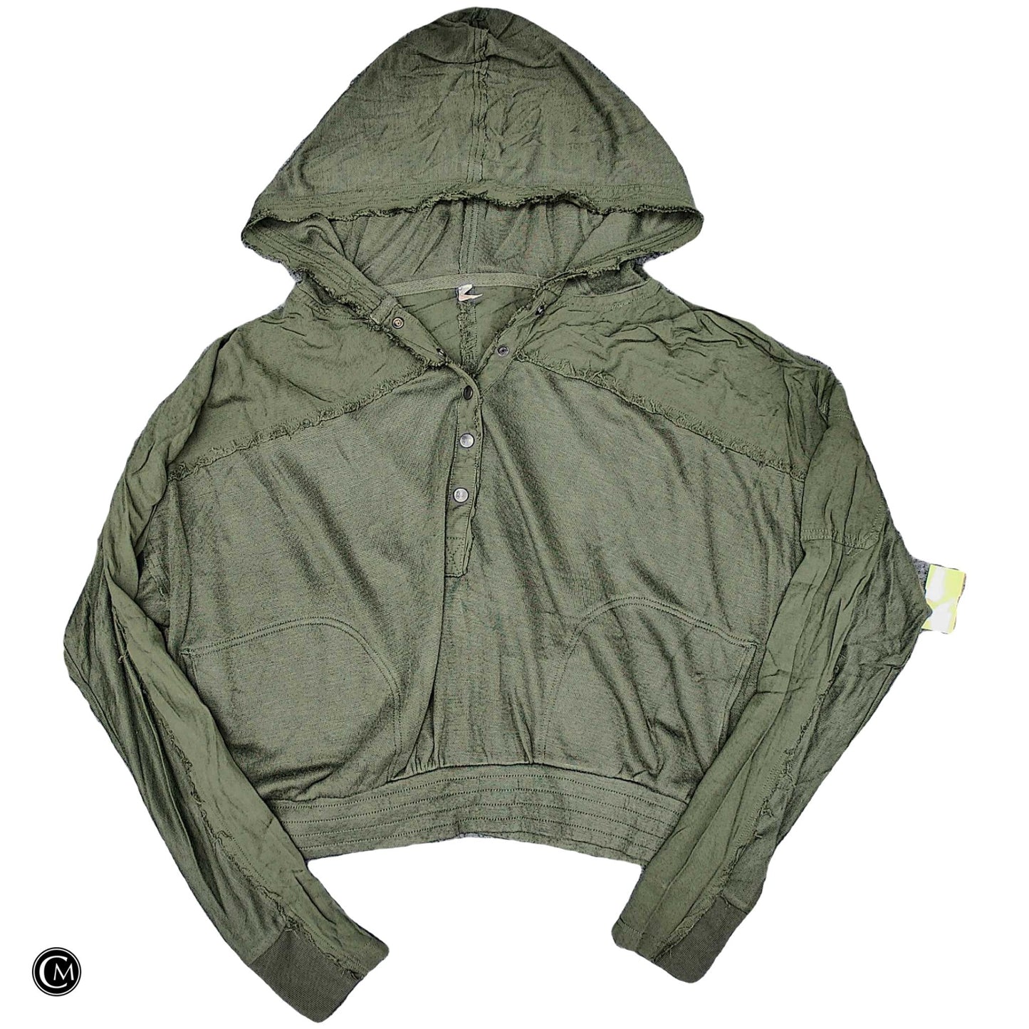 Sweatshirt Hoodie By Free People In Green, Size: L