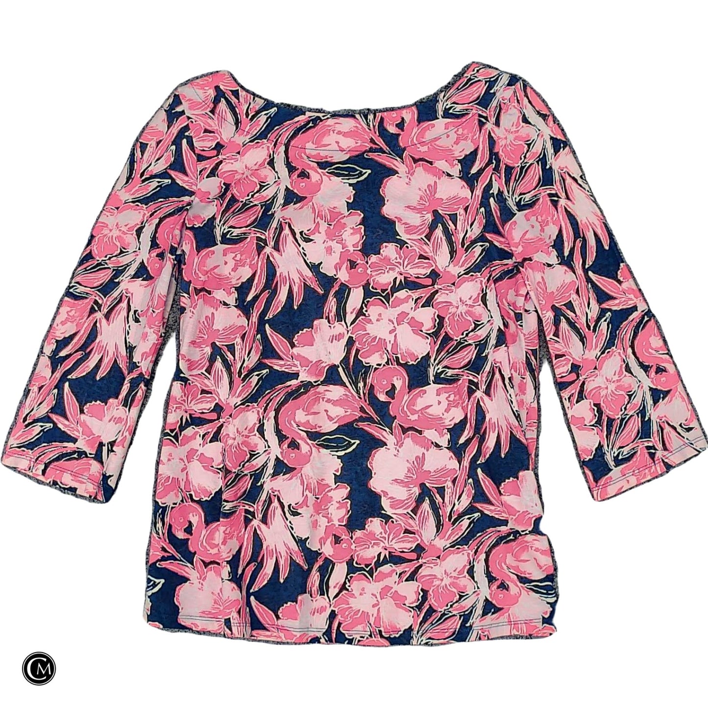 Top 3/4 Sleeve Designer By Lilly Pulitzer In Blue & Pink, Size: Xs