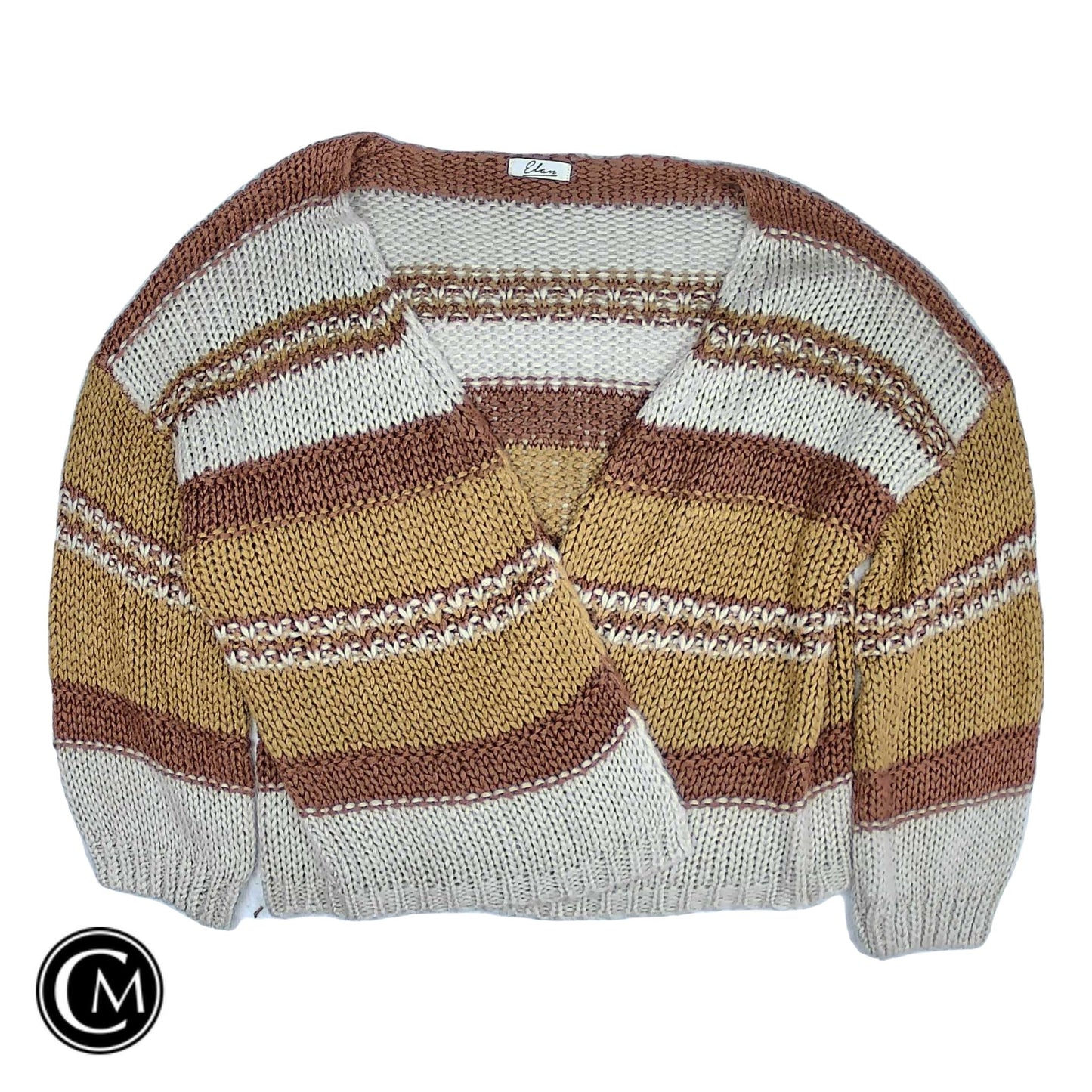 Sweater Cardigan By Elan In Brown, Size: M