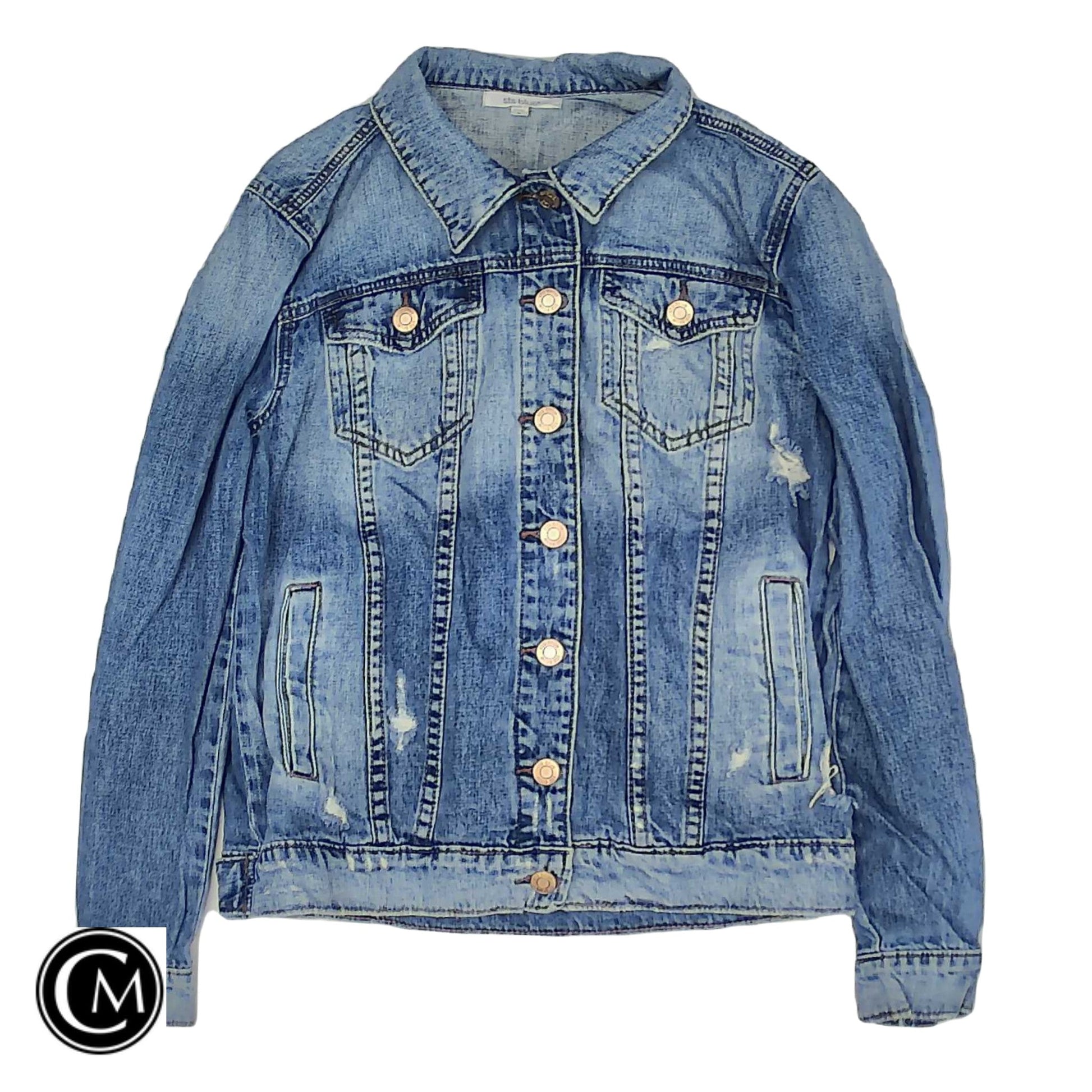 Jacket Denim By Sts Blue In Blue Denim, Size: S image 1