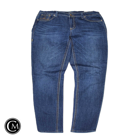 Jeans Straight By Seven 7 In Blue Denim, Size: 18