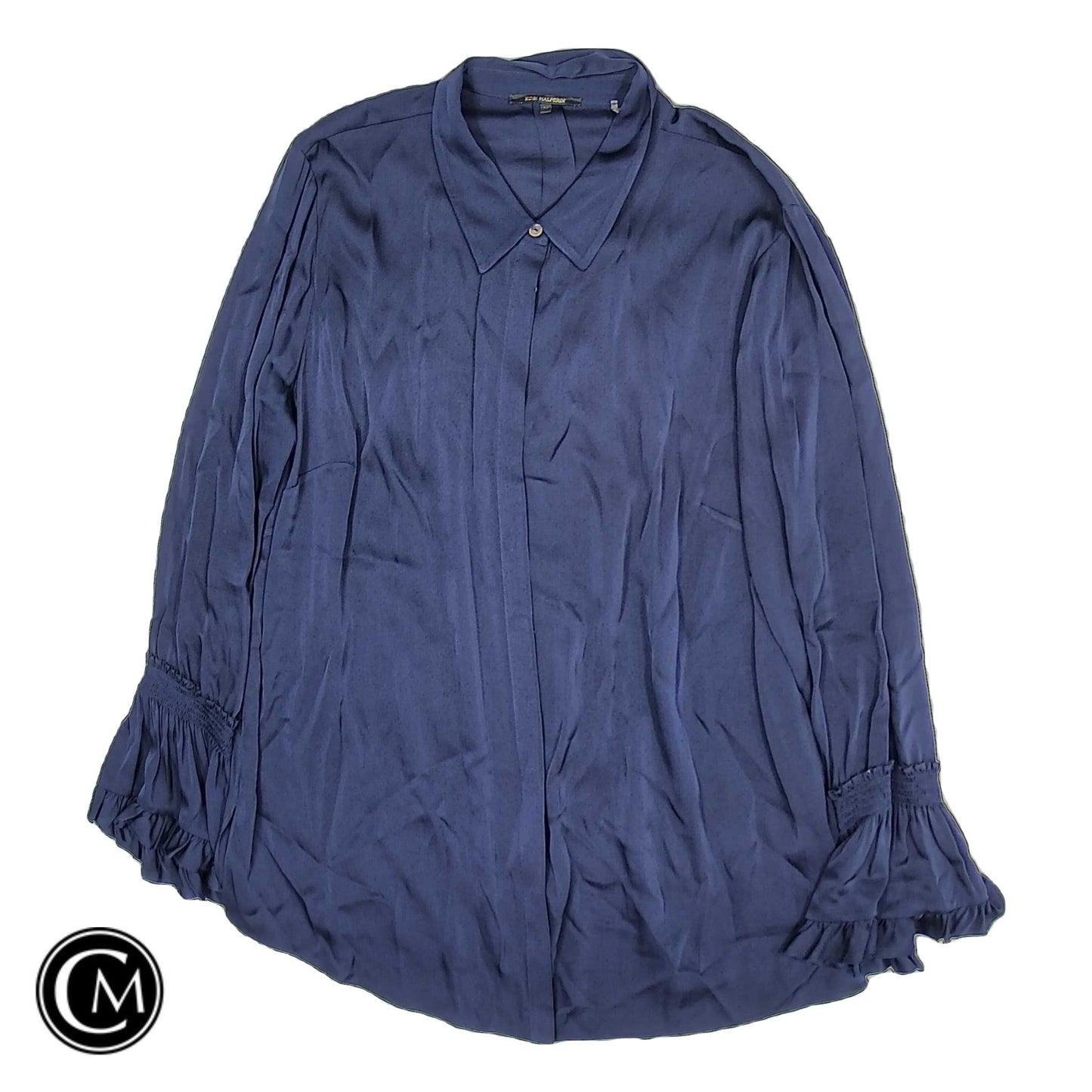 Blouse Ls By Kobi Halperin In Navy, Size: 2x