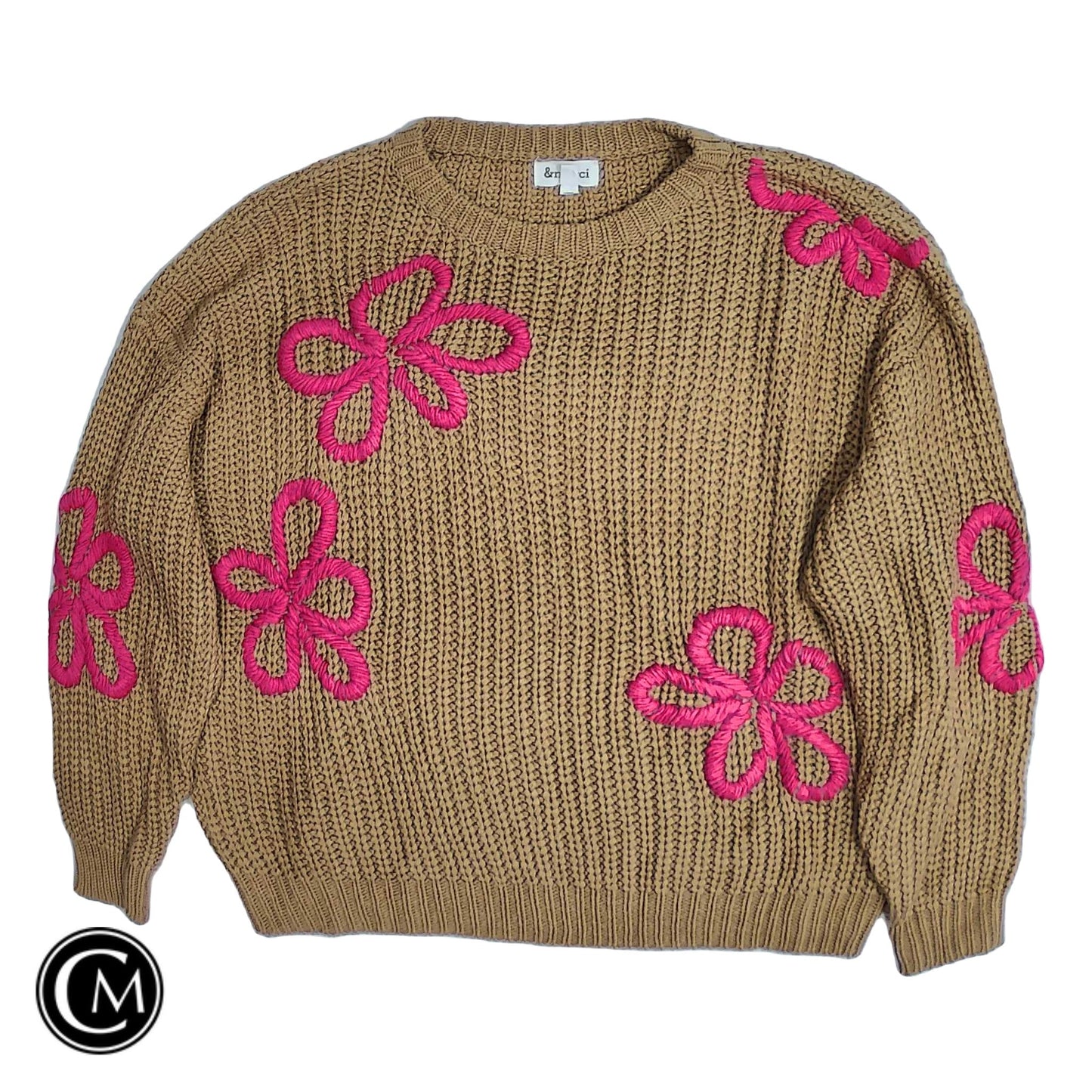 Sweater By &Merci In Brown & Pink, Size: L