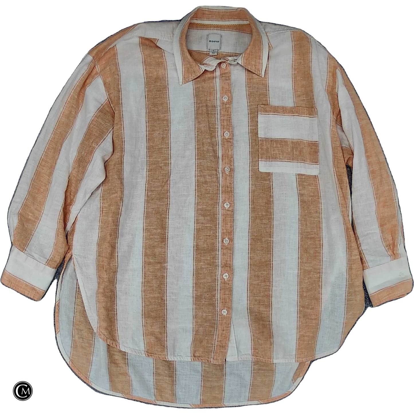 Top Ls By Maeve In Orange & White, Size: L