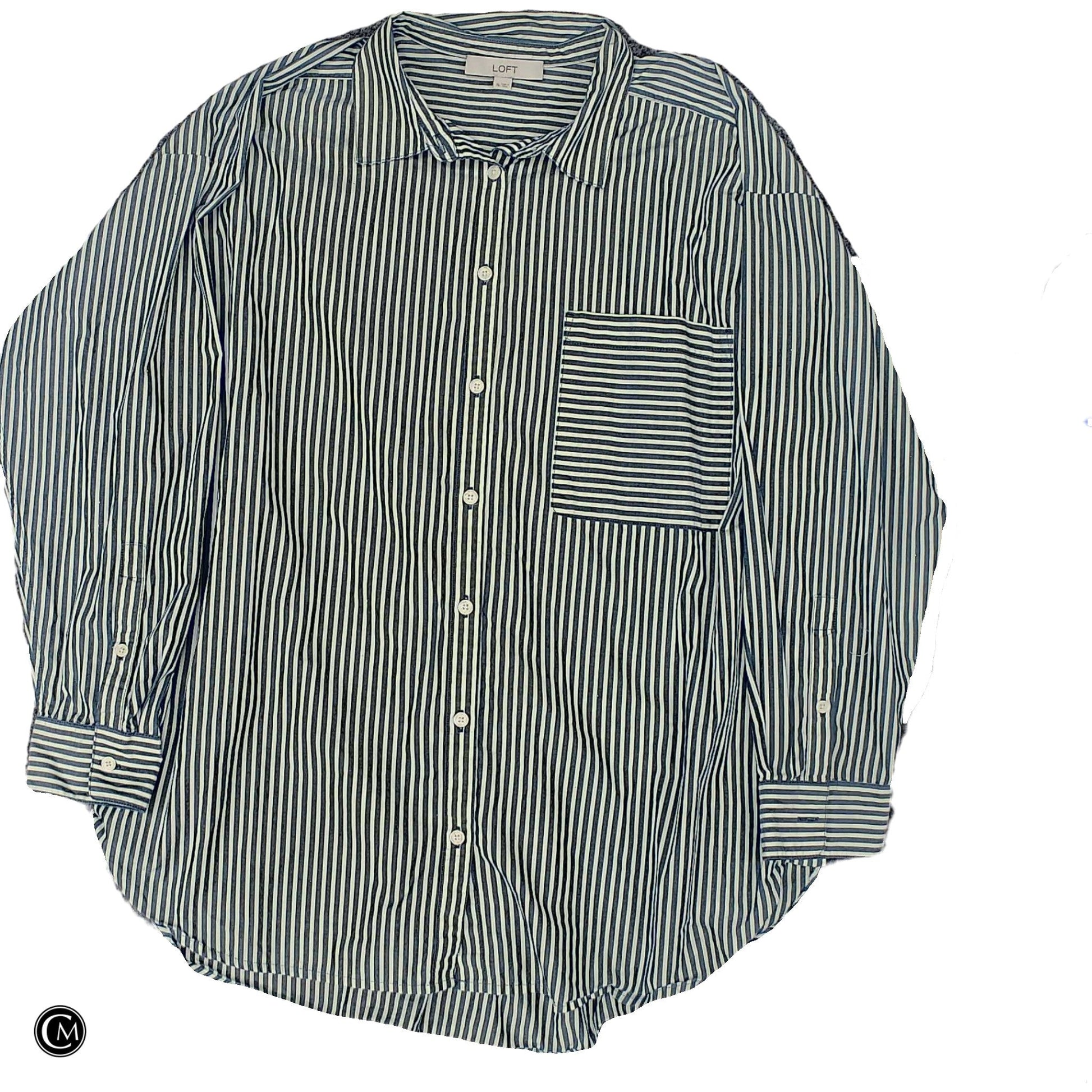 Top Ls By Loft In Green & White, Size: Xl image 1