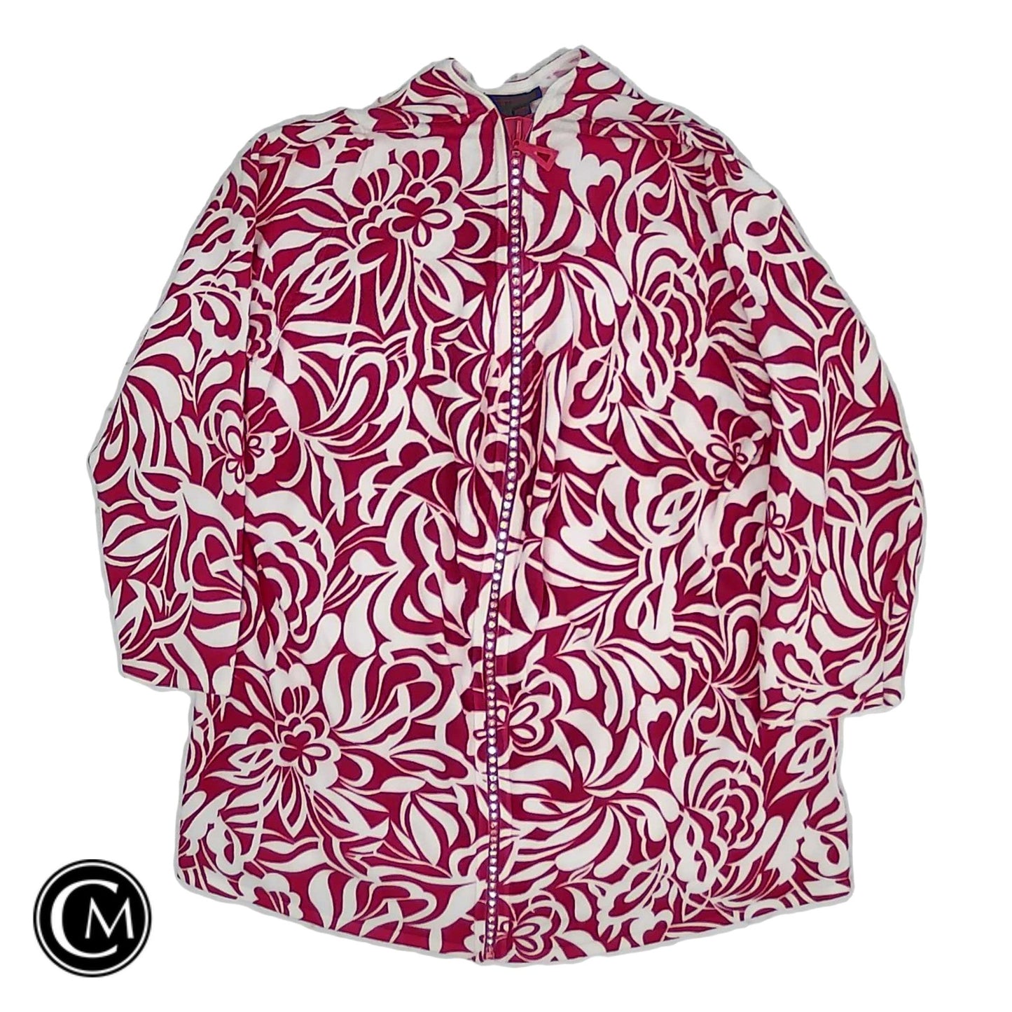 Sweater Cardigan By Clothes Mentor In Pink & White, Size: Xl