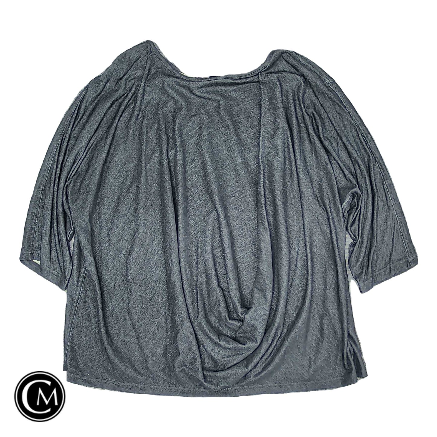 Top 3/4 Sleeve By Lee In Black, Size: 3x