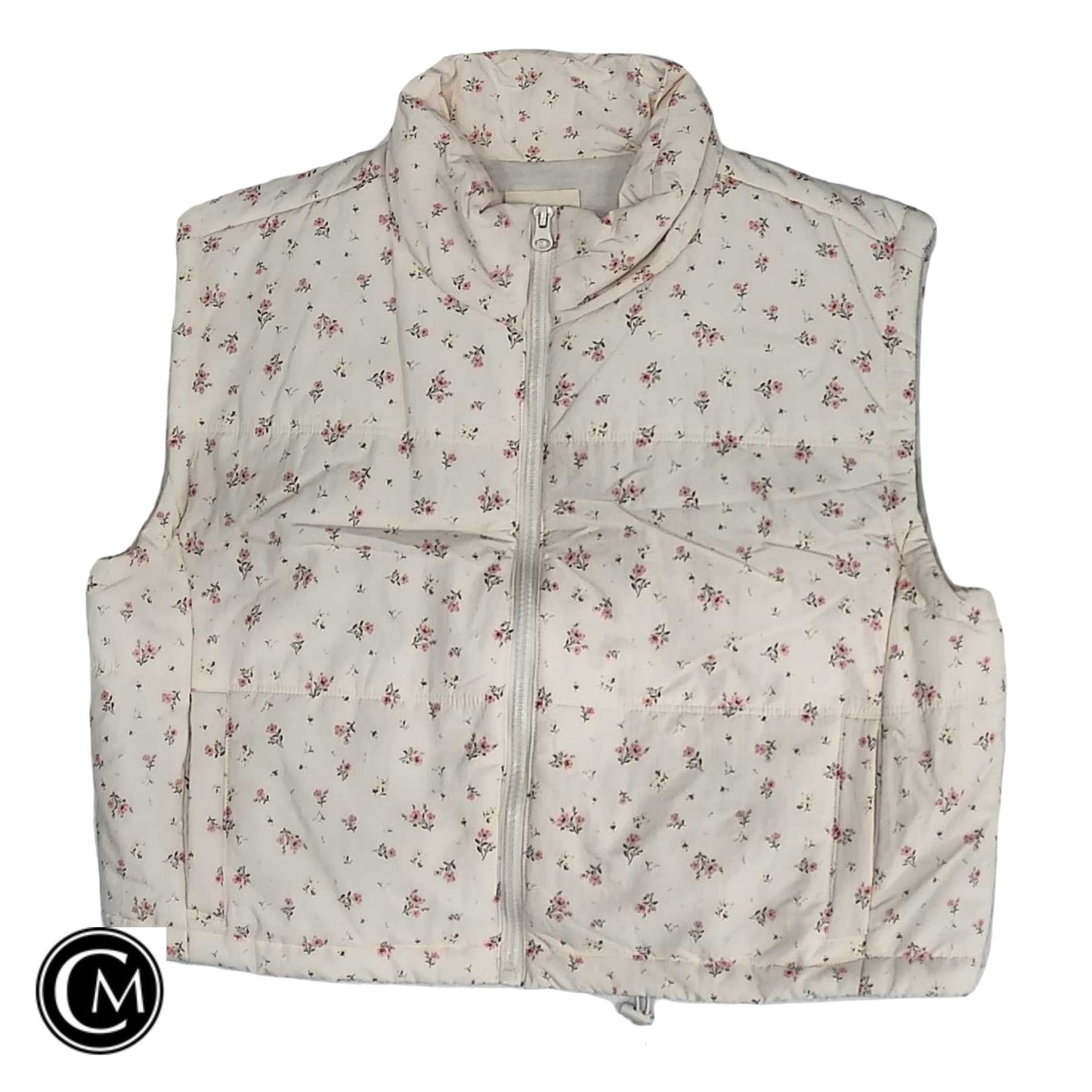 Vest Puffer & Quilted By Thread And Supply In Cream, Size: M