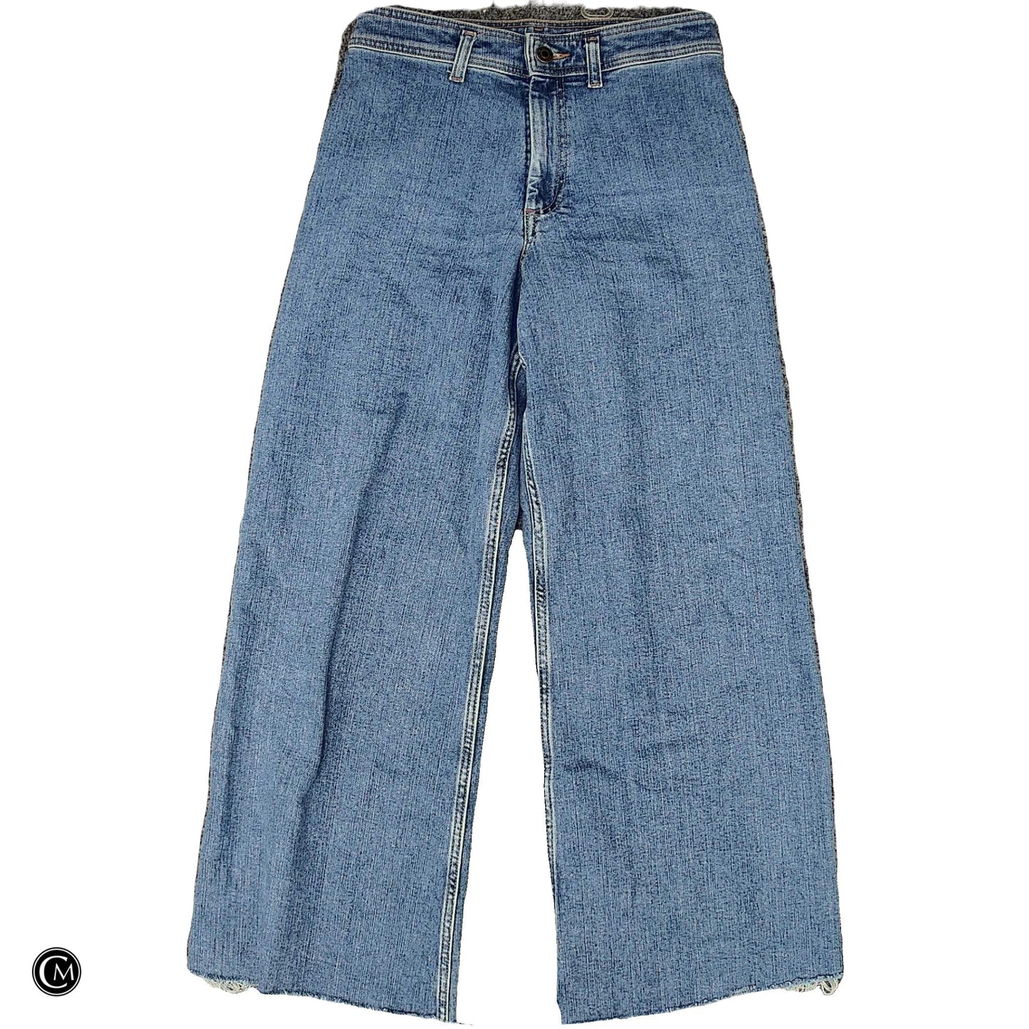 Jeans Wide Leg By Zara In Blue Denim, Size: 8