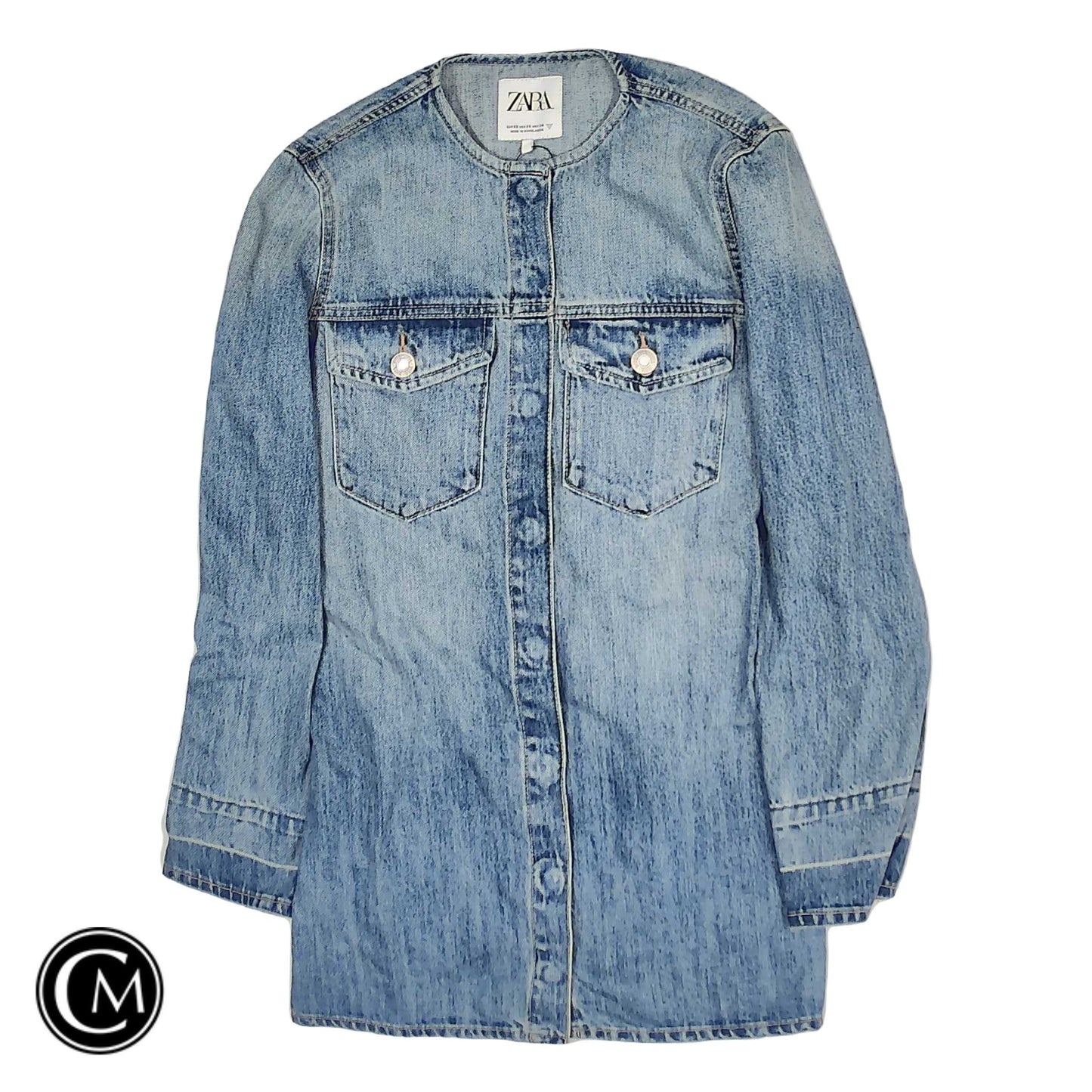 Jacket Denim By Zara In Blue Denim, Size: Xs