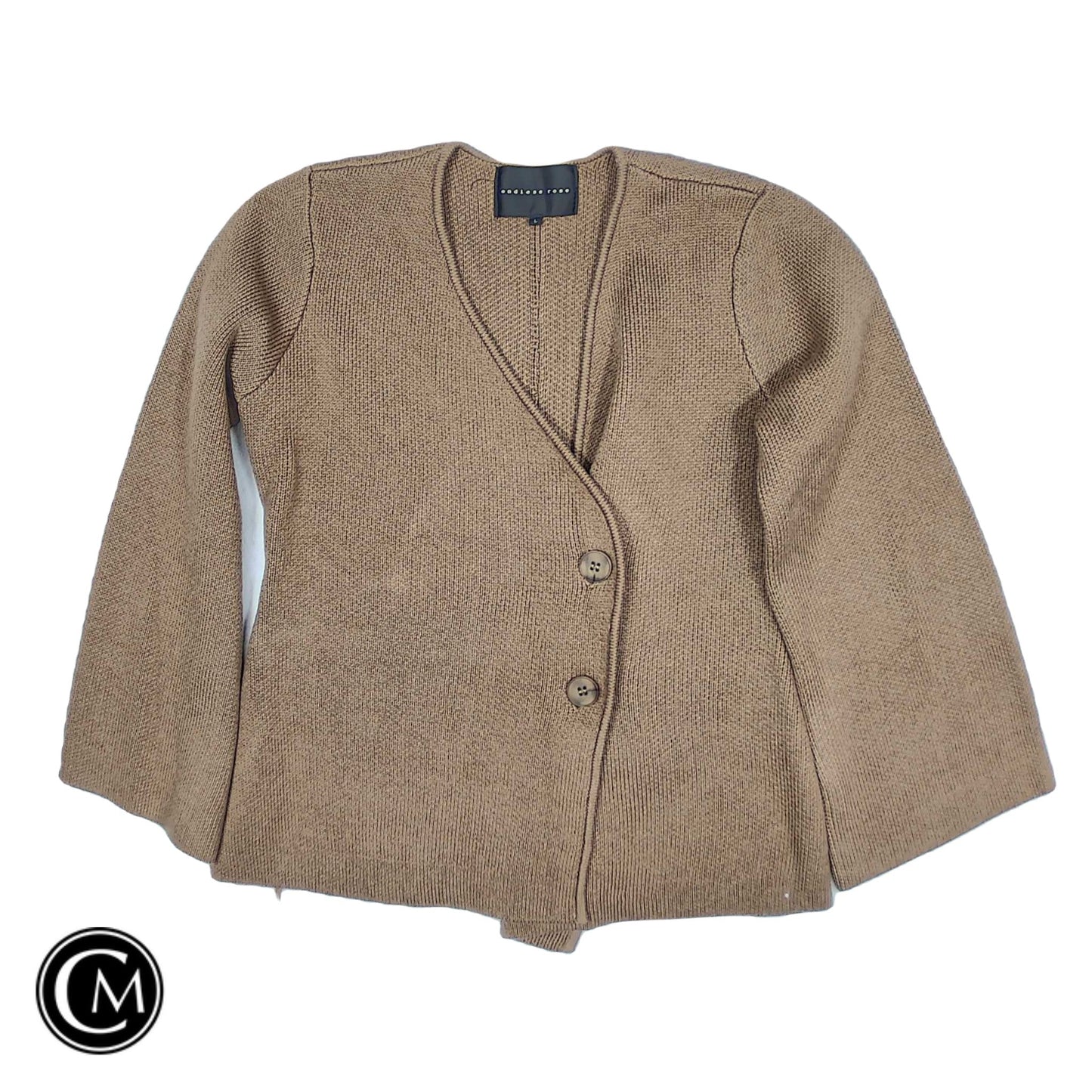 Sweater Cardigan By Endless Rose In Tan, Size: L image 1