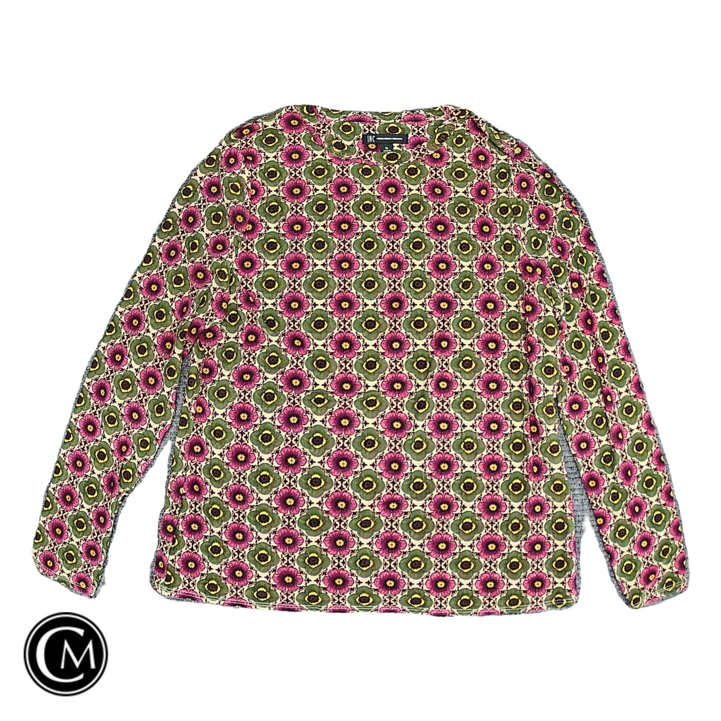 Top Ls By Inc In Green & Pink, Size: Xl