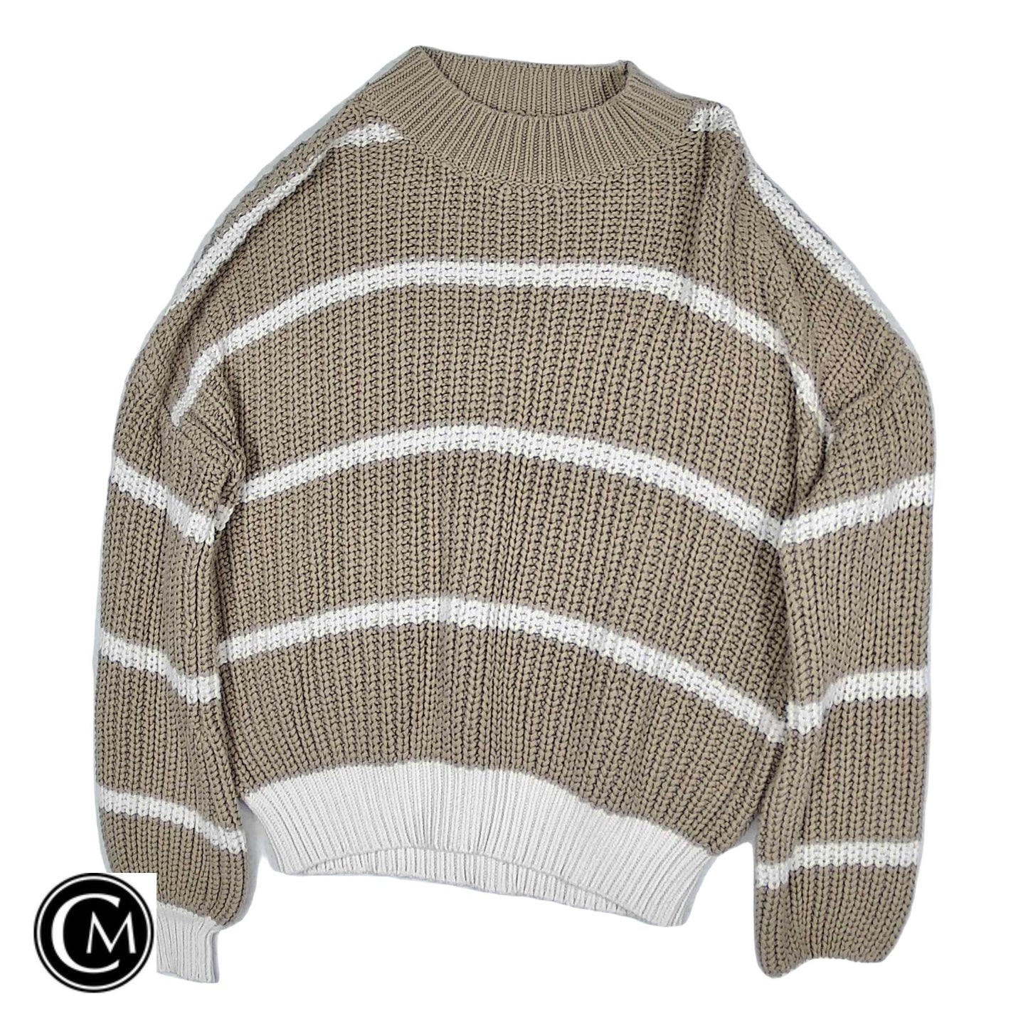 Sweater By In Loom In Tan & White, Size: M image 1