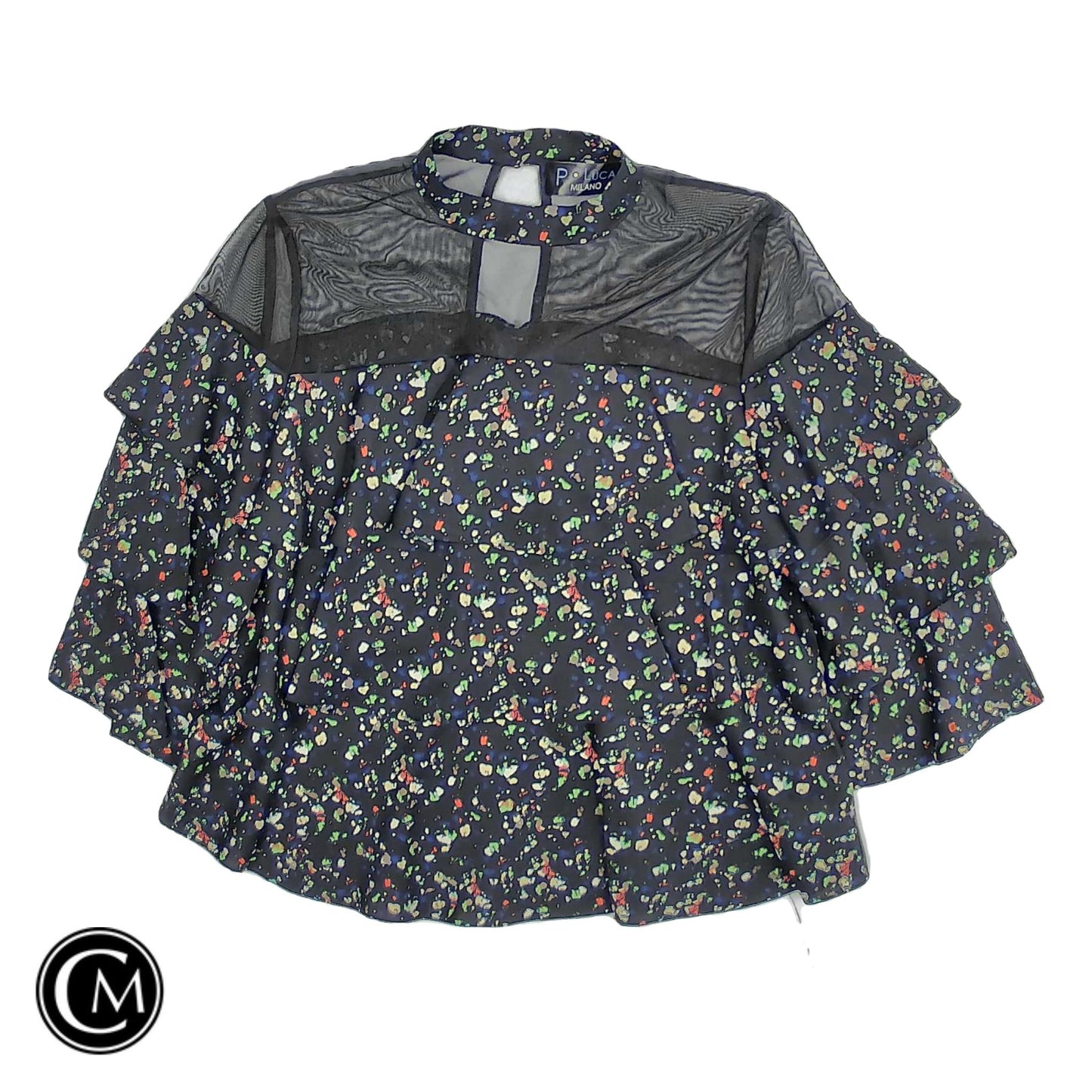 Blouse 3/4 Sleeve By Cmc In Black, Size: M image 1