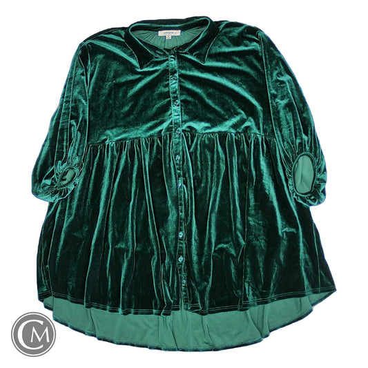 Tunic 3/4 Sleeve By Umgee In Green, Size: 1x