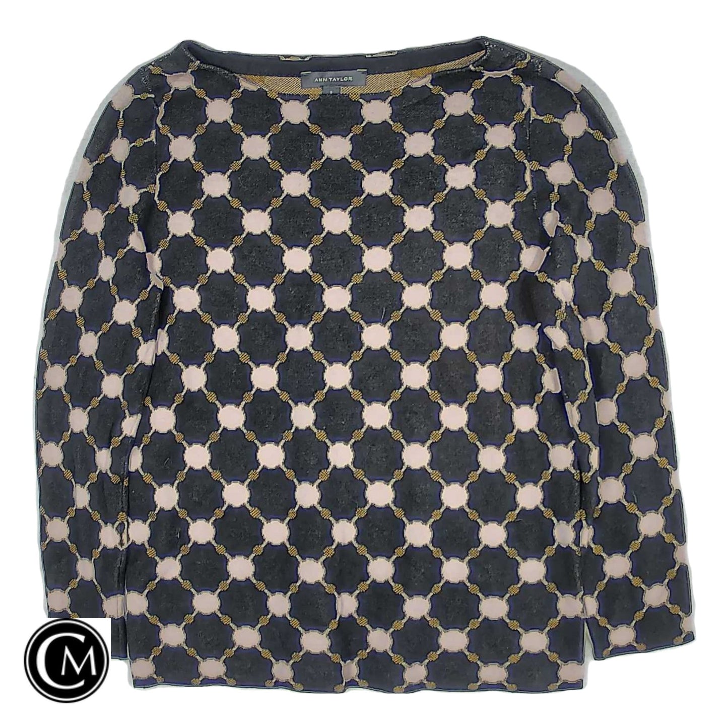 Sweater By Ann Taylor In Black & Pink, Size: S