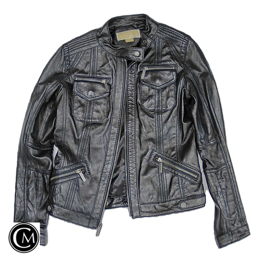 Jacket Moto Leather By Michael By Michael Kors In Black, Size: S