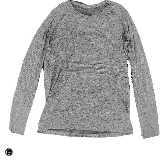 Athletic Top Ls Crewneck By Lululemon In Grey, Size: L