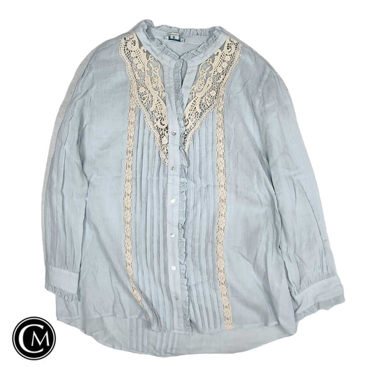 Blouse Ls By Sundance In Blue, Size: Xl