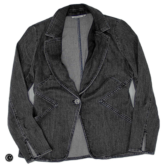 Blazer By Chicos In Grey Denim, Size: S