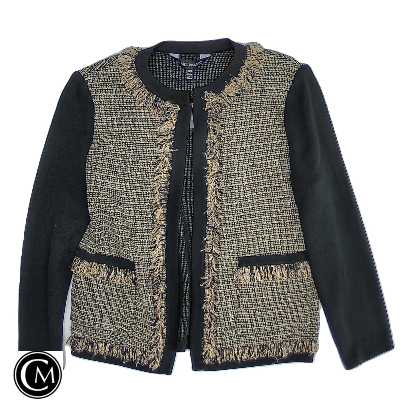 Blazer By Ming Wang In Black & Gold, Size: Xxs