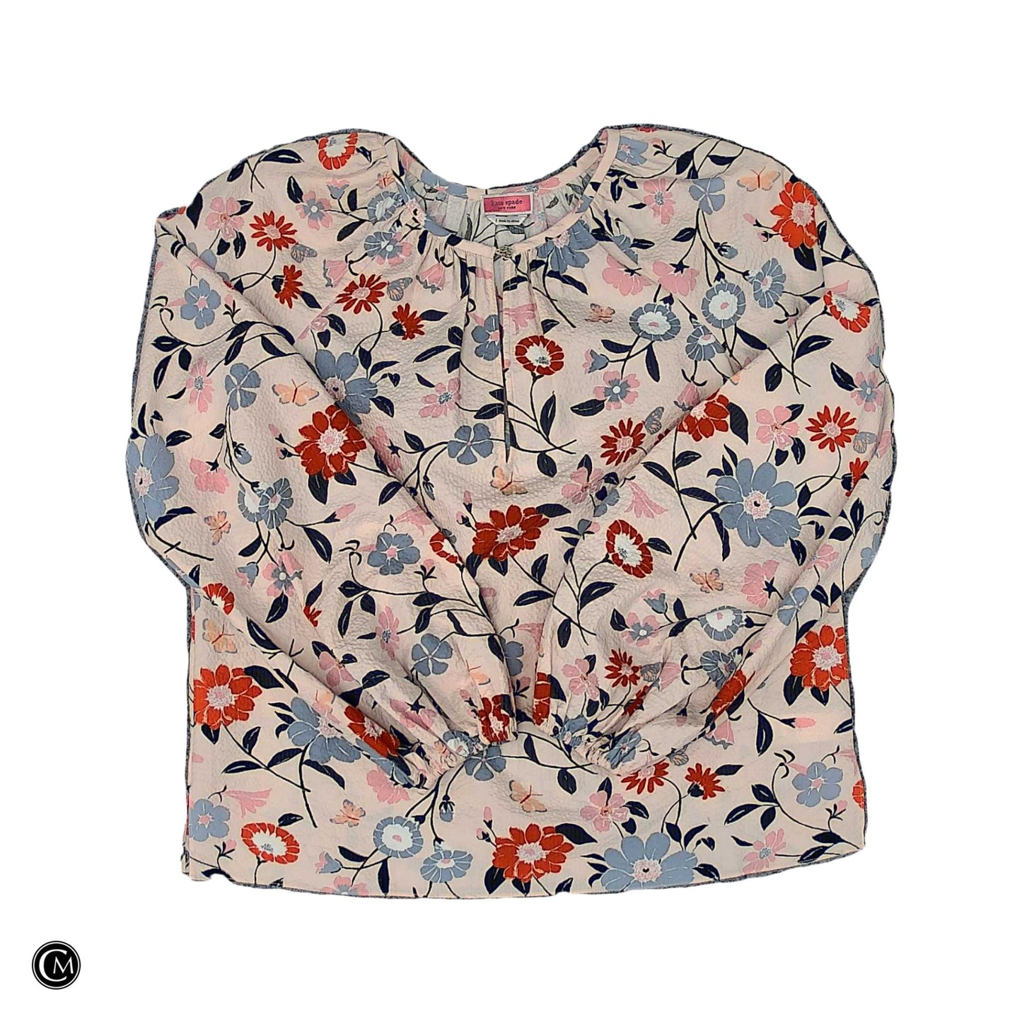 Top Ls Designer By Kate Spade In Orange & Pink, Size: L