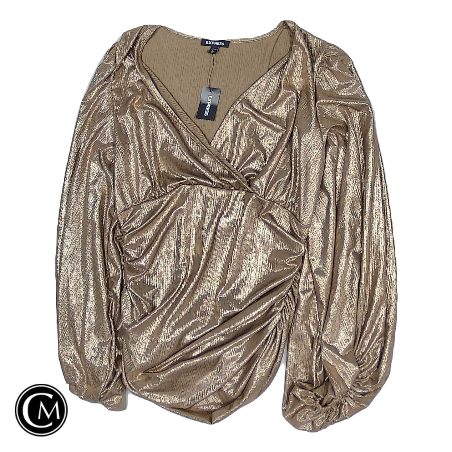 Blouse Ls By Express In Rose Gold, Size: M