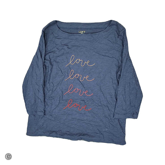 Top 3/4 Sleeve By Loft In Blue, Size: Xl image 1