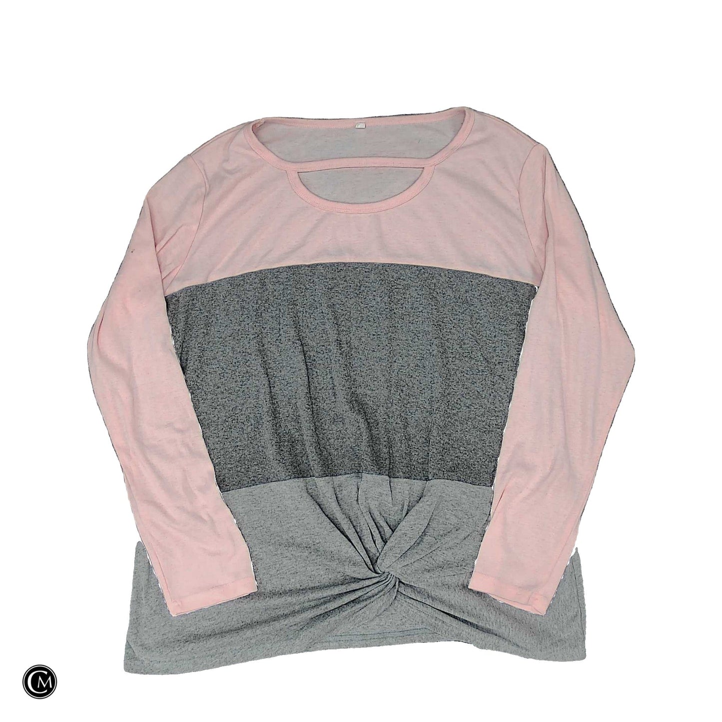 Top Ls By Clothes Mentor In Grey & Pink, Size: 2x