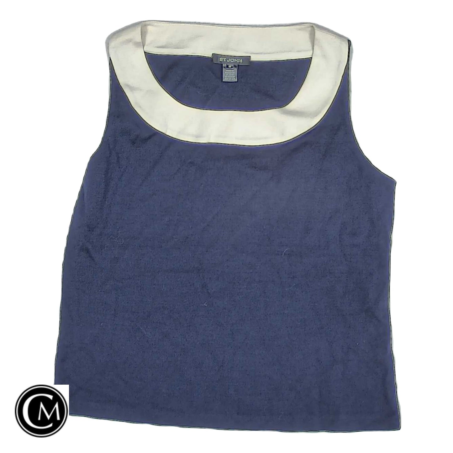 Top Sleeveless Designer By St. John In Navy, Size: M