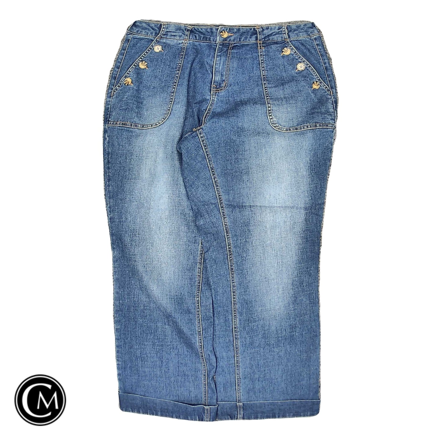 Jeans Wide Leg By Cato In Blue Denim, Size: 16