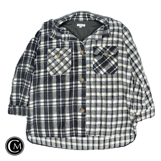 Jacket Shirt By West Bound In Black & White, Size: Xlp